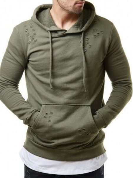 men's hooded sweatshirt 2020 solid color casual hole decoration side zipper, Black
men's hooded sweatshirt 2020 solid color casual hole decoration side zipper, Black
