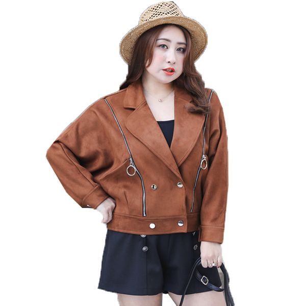 women leather jacket suede coat short oversized code 4xlfashion jacket wild outerwear 2019 new motorcycle clothing a1113, Black
women leather jacket suede coat short oversized code 4xlfashion jacket wild outerwear 2019 new motorcycle clothing a1113, Black