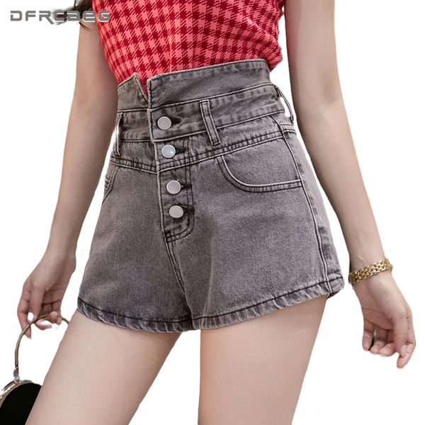 black gray vintage women denim shorts with button 2020 hight waist ladies retro slim casual short jeans trousers femme, White;black
black gray vintage women denim shorts with button 2020 hight waist ladies retro slim casual short jeans trousers femme, White;black