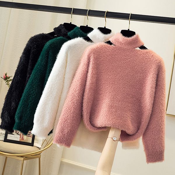 women's sweaters fall / winter 2021 lantern sleeve solid color turtleneck knitted sweater women clothes, White;black
women's sweaters fall / winter 2021 lantern sleeve solid color turtleneck knitted sweater women clothes, White;black