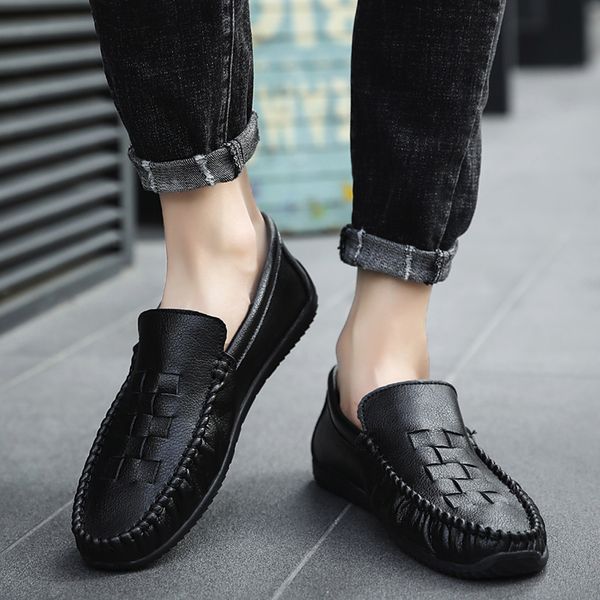 men's soft hollow weave business leather shoe slip-on loafers male flats pumps driving non-slip casual shoes erkek ayakkabi, Black
men's soft hollow weave business leather shoe slip-on loafers male flats pumps driving non-slip casual shoes erkek ayakkabi, Black