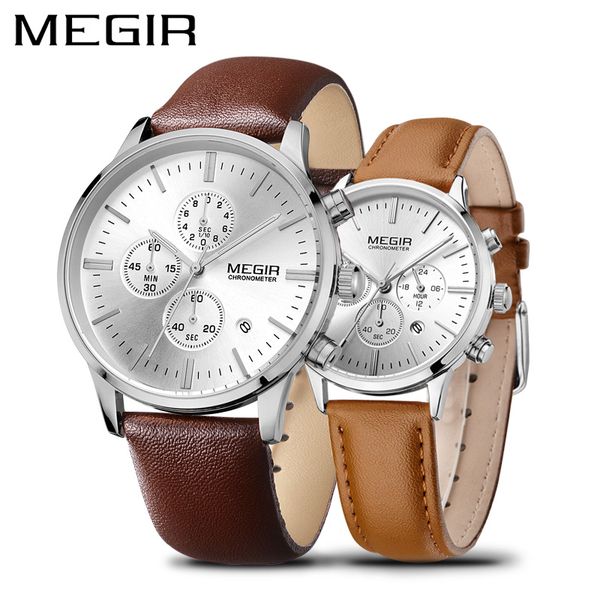 megir watch men causal leather couple wacthes for lovers waterproof chronograph wrist watch set man zegarek meski, Slivery;brown
megir watch men causal leather couple wacthes for lovers waterproof chronograph wrist watch set man zegarek meski, Slivery;brown