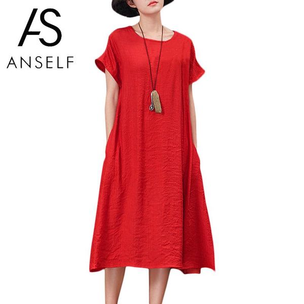 anself casual women cotton dress short sleeve o-neck beach summer dress 2020 solid split loose boho midi beige/yellow/red, Black;gray
anself casual women cotton dress short sleeve o-neck beach summer dress 2020 solid split loose boho midi beige/yellow/red, Black;gray