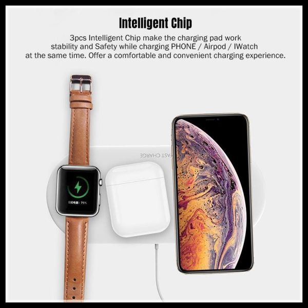 3-in-1 wilress charger pad qi universal wireless charging for smart phone appl watch appl airepod bluetooth wilress earbuds
3-in-1 wilress charger pad qi universal wireless charging for smart phone appl watch appl airepod bluetooth wilress earbuds