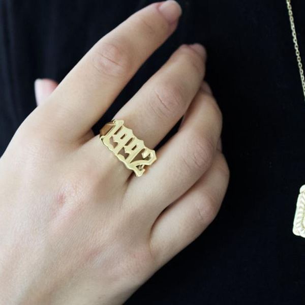 custom old english number ring adjustable size personalized gold stainless steel wedding rings for women bridesmaid gifts, Golden;silver
custom old english number ring adjustable size personalized gold stainless steel wedding rings for women bridesmaid gifts, Golden;silver