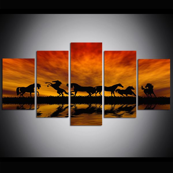 5 piece large size sunset horses canvas print oil painting wall art pictures for living room paintings wall decor
5 piece large size sunset horses canvas print oil painting wall art pictures for living room paintings wall decor