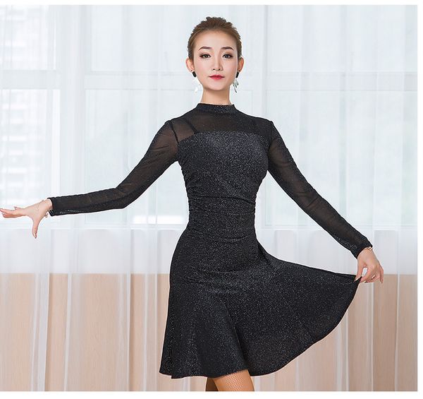 fashion black sparking latin dance dress standard performance costumes women practice tango/rumba/chacha's skirt b0243, Black;red
fashion black sparking latin dance dress standard performance costumes women practice tango/rumba/chacha's skirt b0243, Black;red