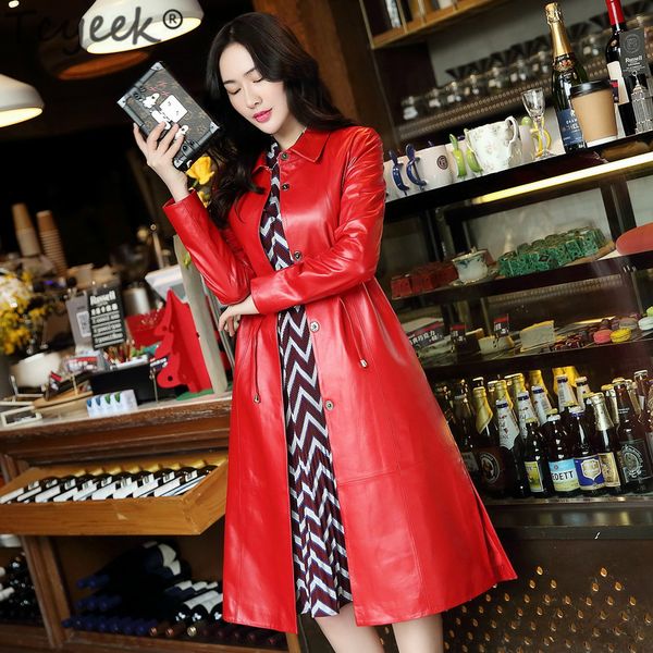 tcyeek 100% real sheepskin overcoat genuine leather jacket women spring long slim plus size natural leather trench coat lwl1437, Black
tcyeek 100% real sheepskin overcoat genuine leather jacket women spring long slim plus size natural leather trench coat lwl1437, Black