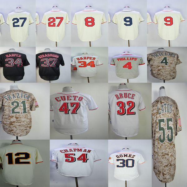 27 Gomez 8 BRAUN 9 Segura 34 Harper 37 Strasburg 4 Phillips 21 Frazier 47 Cueto 32 Bruce 55 Latos 54 Chapman 30 Gomez Men Baseball Jersey
27 Gomez 8 BRAUN 9 Segura 34 Harper 37 Strasburg 4 Phillips 21 Frazier 47 Cueto 32 Bruce 55 Latos 54 Chapman 30 Gomez Men Baseball Jersey