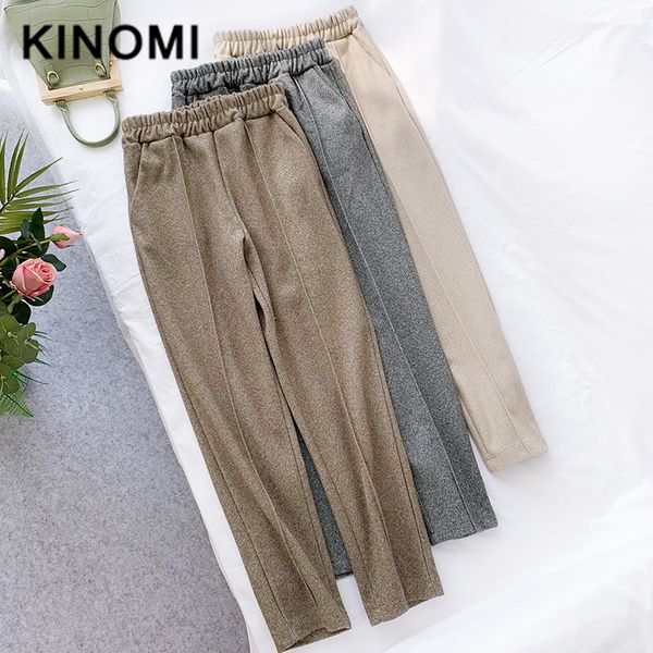 kinomi autumn winter style women's thick woolen harem pants high waist pocket casual loose work pants vintage trousers 2019, Black;white
kinomi autumn winter style women's thick woolen harem pants high waist pocket casual loose work pants vintage trousers 2019, Black;white