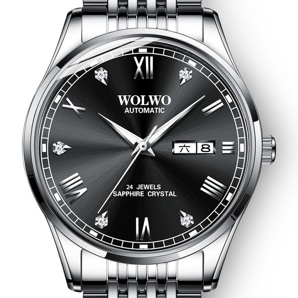 watches men wolwo business sapphire10bar men's diving swimming full steel mechanical men's luminous wristwatches, Slivery;brown
watches men wolwo business sapphire10bar men's diving swimming full steel mechanical men's luminous wristwatches, Slivery;brown