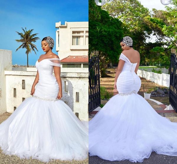 arican off shoulder mermaid wedding dresses luxury beaded crystal sheath plus size sweep train bridal gown custom made, White
arican off shoulder mermaid wedding dresses luxury beaded crystal sheath plus size sweep train bridal gown custom made, White