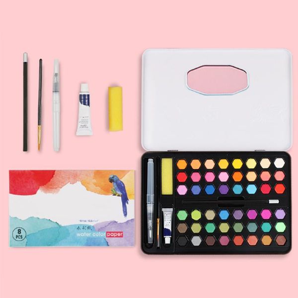 Paintbrush Students Solid Watercolor Paint Set Children Portable With Box Sketching Gift Art Supplies Bright Color Professional