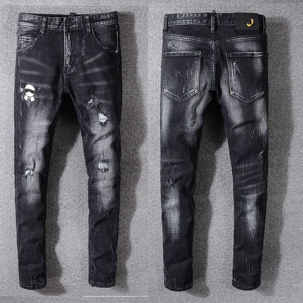 men's ripped badge skinny black jeans 2019 slim fit washed fashion designer hole moto denim pants trousers big size 3315, Blue
men's ripped badge skinny black jeans 2019 slim fit washed fashion designer hole moto denim pants trousers big size 3315, Blue