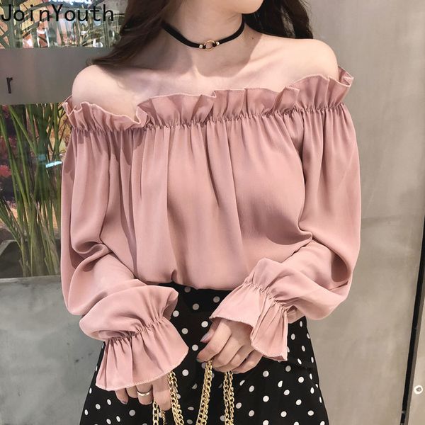 joinyouth ruffles solid blusas mujer spring flare sleeve 2020 new fashion blouses women solid off shoulder shirts j391, White
joinyouth ruffles solid blusas mujer spring flare sleeve 2020 new fashion blouses women solid off shoulder shirts j391, White
