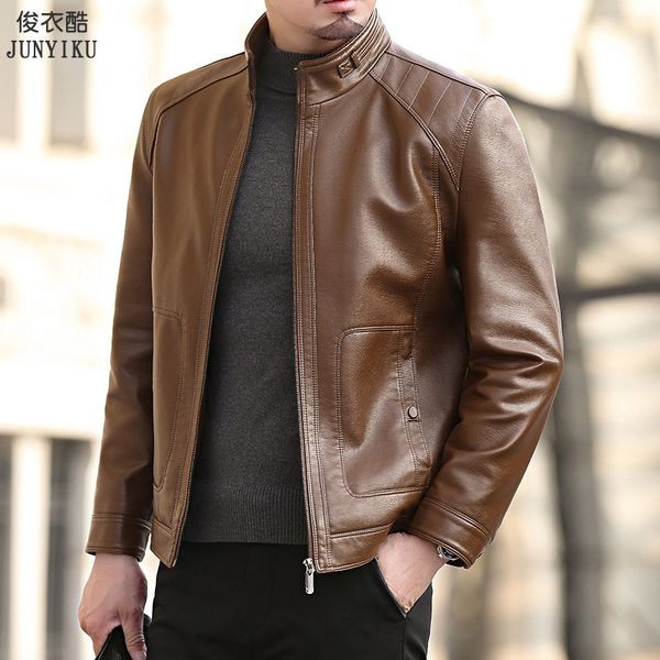 slim pu leather jacket men's clothing men's middle-aged stand collar casual leather jacket plus velvet jackets faux fur coat men, Black
slim pu leather jacket men's clothing men's middle-aged stand collar casual leather jacket plus velvet jackets faux fur coat men, Black