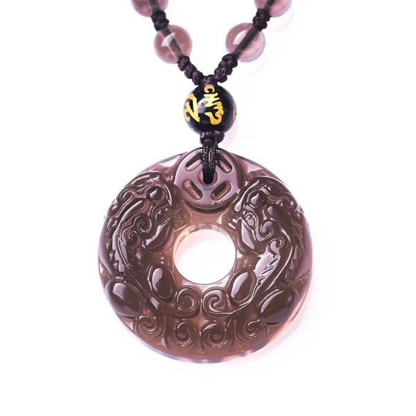 black ice obsidian pixiu necklace pendant circle pendant lucky with chain jade jewelry, Silver
black ice obsidian pixiu necklace pendant circle pendant lucky with chain jade jewelry, Silver