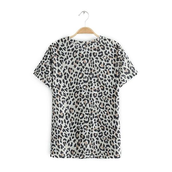 2019 western style spring and summer women's dress new style leopord pattern short sleeve t-shirt, White
2019 western style spring and summer women's dress new style leopord pattern short sleeve t-shirt, White