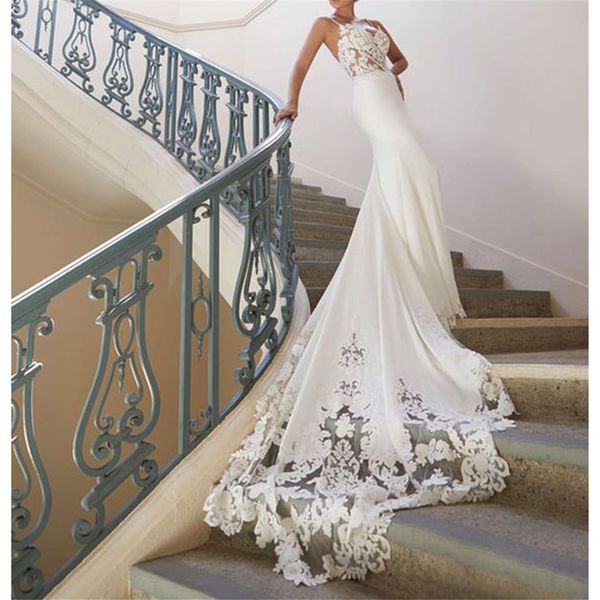 illusion lace mermaid wedding dresses spaghetti straps luxury lace long train 2020 new bridal gown customize plus size, White
illusion lace mermaid wedding dresses spaghetti straps luxury lace long train 2020 new bridal gown customize plus size, White