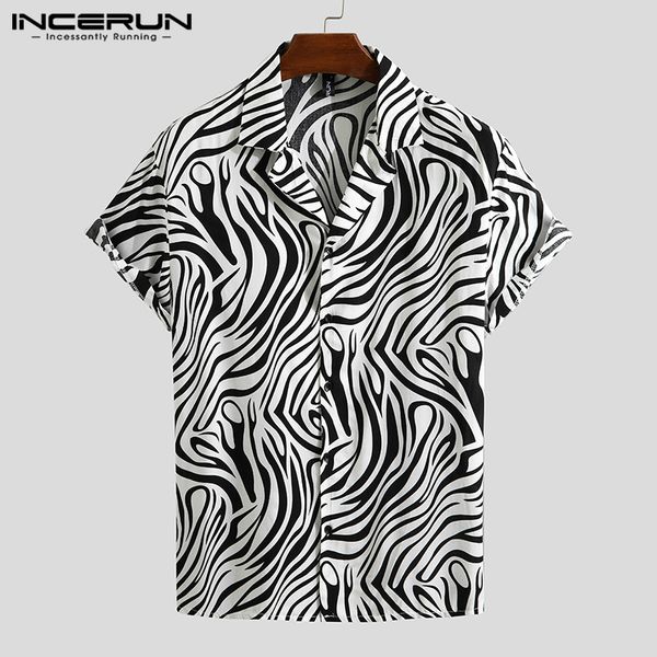 incerun summer printed men shirt casual button chic high street hawaiian shirt 2020 short sleeve stylish handsome lapel camisa, White;black
incerun summer printed men shirt casual button chic high street hawaiian shirt 2020 short sleeve stylish handsome lapel camisa, White;black
