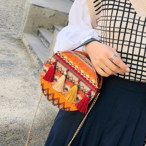 national style handbag women chain small round crossbody bag tassel shoulder bag messenger bags sac drop shipping#h10
national style handbag women chain small round crossbody bag tassel shoulder bag messenger bags sac drop shipping#h10