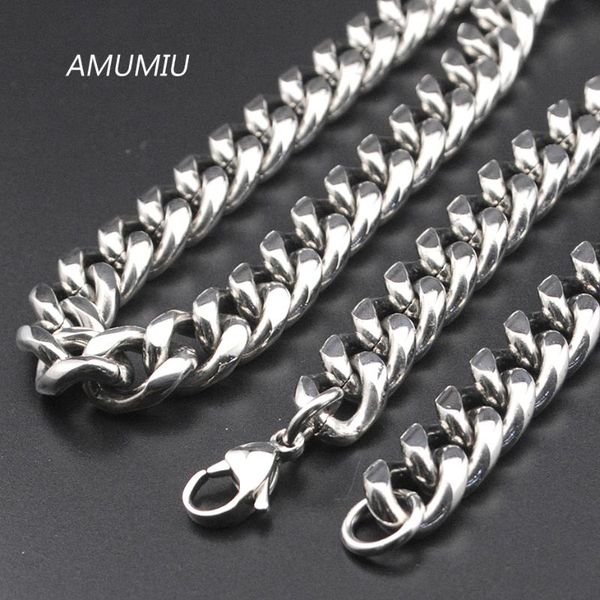 amumiu 14-90cm long, 10mm wide mens stainless steel cuban chain necklace hip hop jewelry fashion rock hn078, Silver
amumiu 14-90cm long, 10mm wide mens stainless steel cuban chain necklace hip hop jewelry fashion rock hn078, Silver