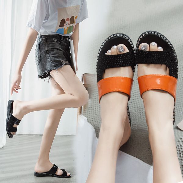 slippers women shoes woman slides summer fashion crystal mixed color rivet wedges loe heels beach female plus size, Black
slippers women shoes woman slides summer fashion crystal mixed color rivet wedges loe heels beach female plus size, Black