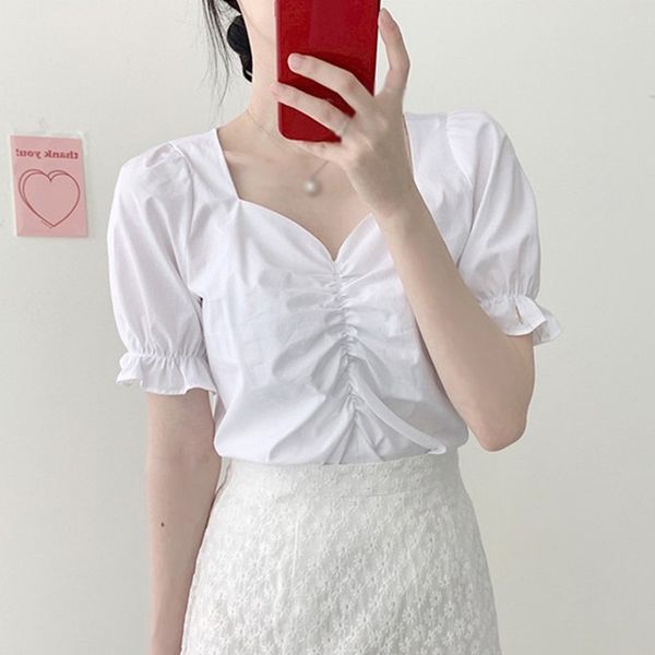 women's blouses & shirts summer sweet women square collar white shirt korean fashion young girls solid color blouse
women's blouses & shirts summer sweet women square collar white shirt korean fashion young girls solid color blouse