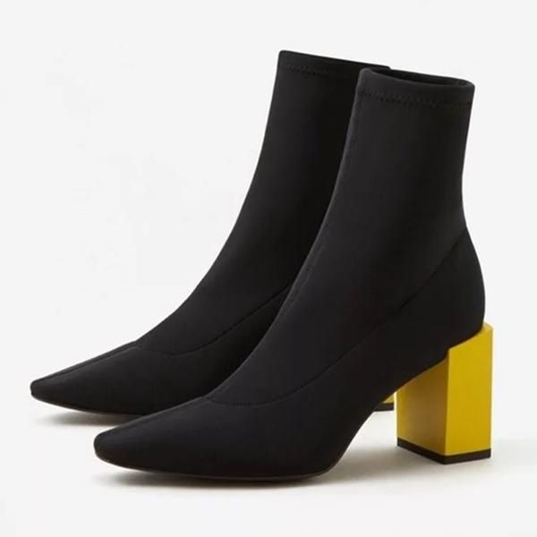 2019 new square high heel stretch fabric women botas ankle boots golden silver high heel sock shoes botines mujer pumps, Black
2019 new square high heel stretch fabric women botas ankle boots golden silver high heel sock shoes botines mujer pumps, Black