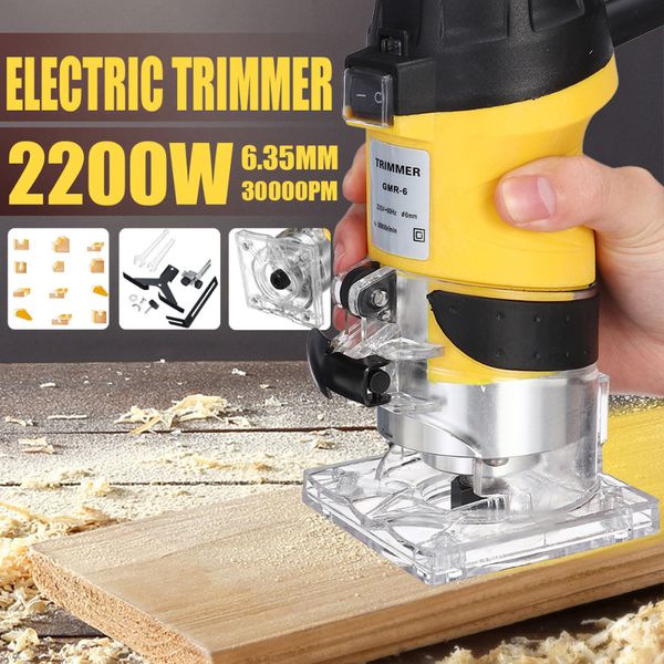 2200w electric hand trimmer wood router 6.35mm woodworking laminator carpentry trimming cutting carving machine power tool set
2200w electric hand trimmer wood router 6.35mm woodworking laminator carpentry trimming cutting carving machine power tool set