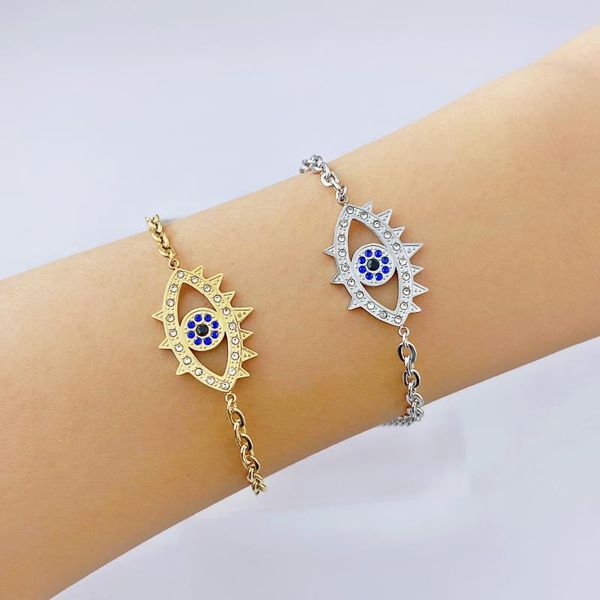 turkish blue evil eye charm bracelets for women female friendship vintage hand of fatima bracelets to beans, Golden;silver 
turkish blue evil eye charm bracelets for women female friendship vintage hand of fatima bracelets to beans, Golden;silver
