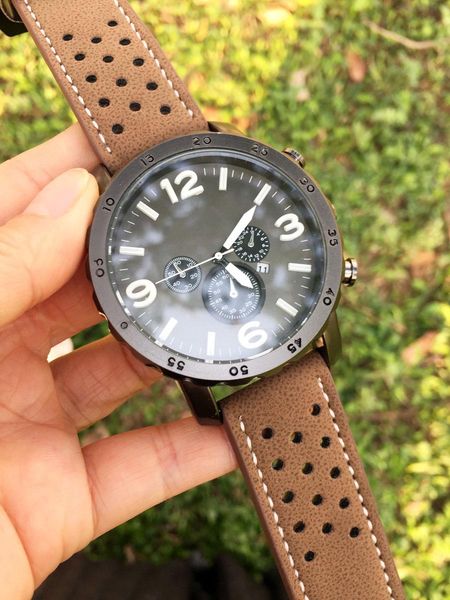 fashion big dial design foss brand men's leather strap date calendar quartz wrist watch fo01, Slivery;brown
fashion big dial design foss brand men's leather strap date calendar quartz wrist watch fo01, Slivery;brown