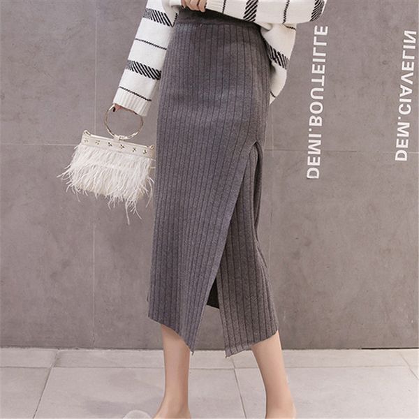 2019 elastic high waist autumn winter knitted women's skirt warm skirt long female slim split wrap faldas mujer black khaki saia
2019 elastic high waist autumn winter knitted women's skirt warm skirt long female slim split wrap faldas mujer black khaki saia