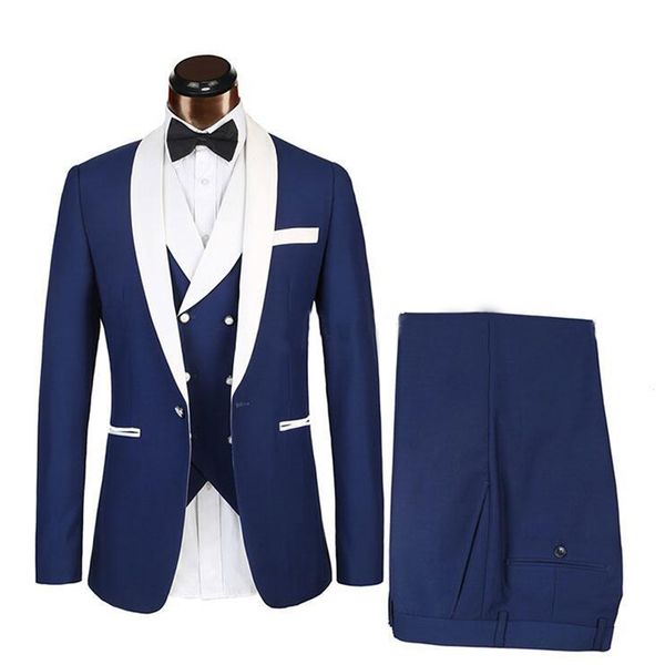 2019 blue mens suit with white shawl lapel blazer+pants+vest groom suit tuxedo formal party suit wedding tuxedo, Black;gray
2019 blue mens suit with white shawl lapel blazer+pants+vest groom suit tuxedo formal party suit wedding tuxedo, Black;gray