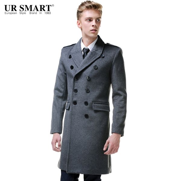 ursmart brand men's double-breasted wool coat long section of dark gray men's coat jacket, Black
ursmart brand men's double-breasted wool coat long section of dark gray men's coat jacket, Black