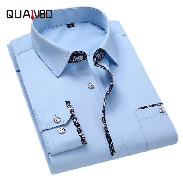 quanbo 2020 spring men's business casual long sleeve shirts fashion printed 6 colors male dress shirts slim fit plus size shirt, White;black
quanbo 2020 spring men's business casual long sleeve shirts fashion printed 6 colors male dress shirts slim fit plus size shirt, White;black