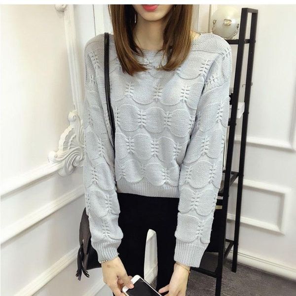 women's sweaters fashion knit short sweater long-sleeved solid color winter round neck pullover loose, White;black
women's sweaters fashion knit short sweater long-sleeved solid color winter round neck pullover loose, White;black