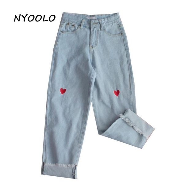 nyoolo harajuku japan style love embroidery high waist denim pants women summer streetwear ankle length jeans school uniform, Blue
nyoolo harajuku japan style love embroidery high waist denim pants women summer streetwear ankle length jeans school uniform, Blue