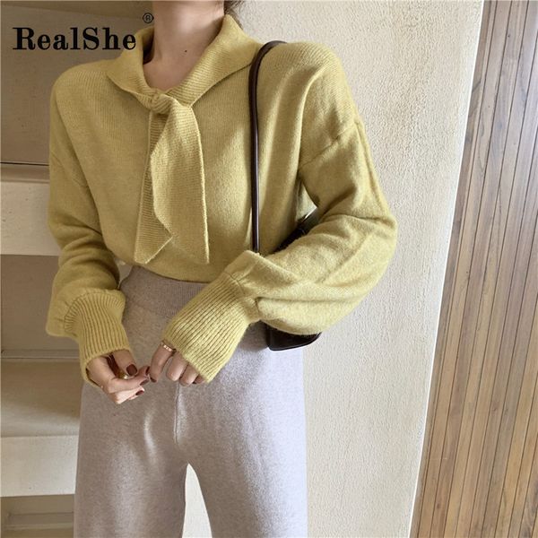 realshe bow collar sweater women long puff sleeve solid sweaters ladies spring casual elegant knitted sweater woman pullover, White;black
realshe bow collar sweater women long puff sleeve solid sweaters ladies spring casual elegant knitted sweater woman pullover, White;black