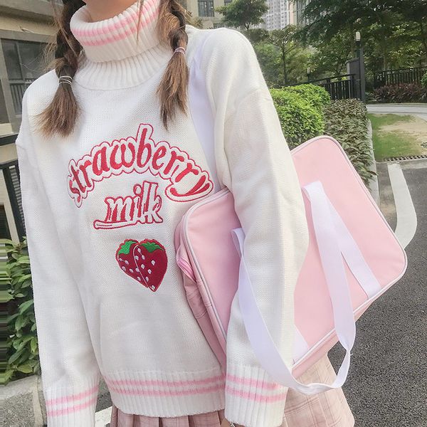 soft sister sweater female winter wear outside the japanese cute strawberry loose turtleneck sweater shirt 2019 new, White;black
soft sister sweater female winter wear outside the japanese cute strawberry loose turtleneck sweater shirt 2019 new, White;black