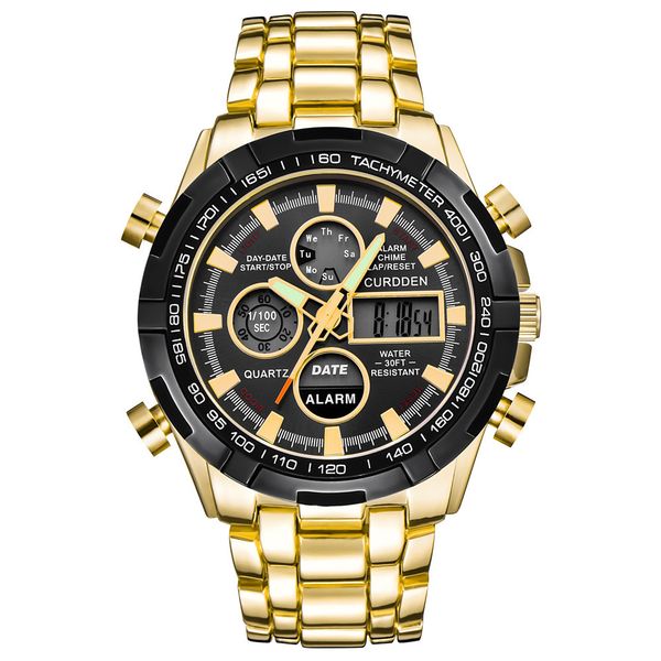 men watches dual display quartz analog digital led watch men gold casual sport wrist watch relogio masculino, Slivery;brown
men watches dual display quartz analog digital led watch men gold casual sport wrist watch relogio masculino, Slivery;brown