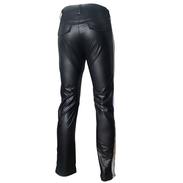men's pants pu leather striped side fitness elastic pants bodybuilding trousers casual sports joggers pants stage show clubwear, Black
men's pants pu leather striped side fitness elastic pants bodybuilding trousers casual sports joggers pants stage show clubwear, Black