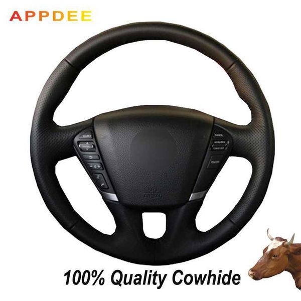 hand-stitched black genuine leather steering wheel cover for teana 2008-2012 murano 2009-2014
hand-stitched black genuine leather steering wheel cover for teana 2008-2012 murano 2009-2014