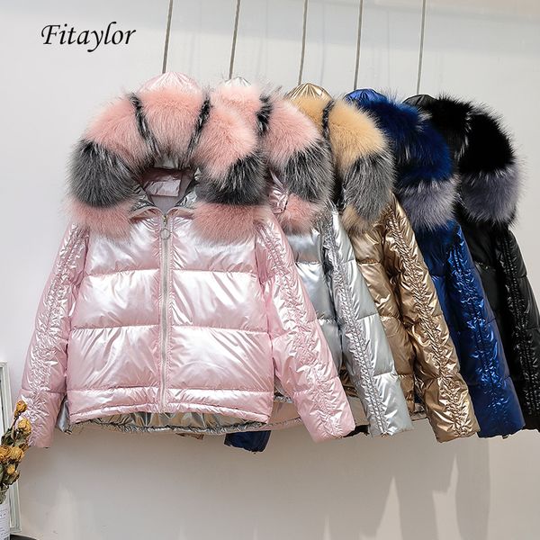 fitaylor winter short jacket women large faux fur collar bright side hooded cotton padded overcoat loose street bread outerwear, Black
fitaylor winter short jacket women large faux fur collar bright side hooded cotton padded overcoat loose street bread outerwear, Black