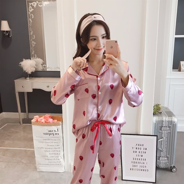 2019 sale long sleeve silk womens pajamas sets two pieces set women sleepwear nightwear for women sleepwear long pant set, Blue;gray
2019 sale long sleeve silk womens pajamas sets two pieces set women sleepwear nightwear for women sleepwear long pant set, Blue;gray