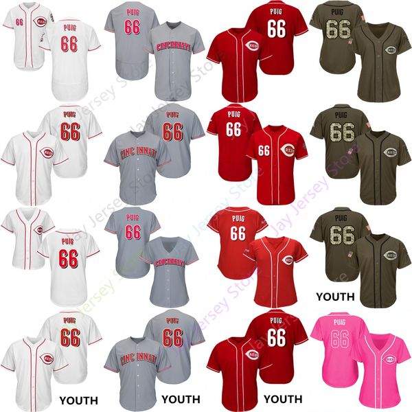 2019 Cincinnati 66 Yasiel Puig Jersey Reds Jerseys Cool Base Flexbase Home Away White Black Red Grey Pullover Button Men Women Youth
2019 Cincinnati 66 Yasiel Puig Jersey Reds Jerseys Cool Base Flexbase Home Away White Black Red Grey Pullover Button Men Women Youth