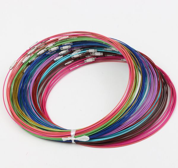 new style multi color stainless steel wire cord necklaces 100pcs/lot chains jewelry women ladies friend gift ing, Silver
new style multi color stainless steel wire cord necklaces 100pcs/lot chains jewelry women ladies friend gift ing, Silver