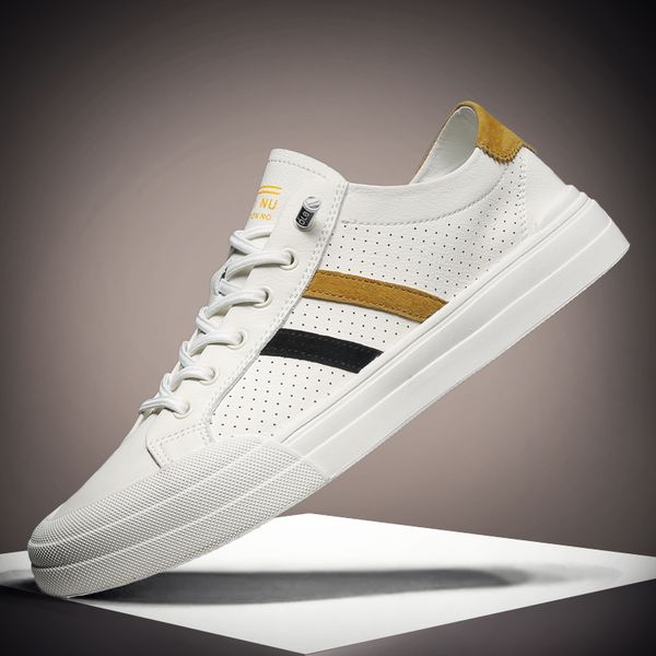 2020 new casual shoes men leather flat shoes breathable lace-up low sneakers tenis masculino, Black
2020 new casual shoes men leather flat shoes breathable lace-up low sneakers tenis masculino, Black