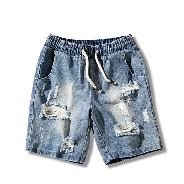 summer mens denim shorts new regular casual knee length short masculina cotton solid straight hole jeans shorts for men, White;black 
summer mens denim shorts new regular casual knee length short masculina cotton solid straight hole jeans shorts for men, White;black