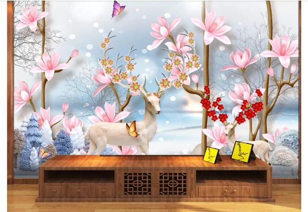custom 3d p murals wall paper home decor new chinese 3d relief embossed magnolia elk tv background wallpaper for walls papel de parede
custom 3d p murals wall paper home decor new chinese 3d relief embossed magnolia elk tv background wallpaper for walls papel de parede